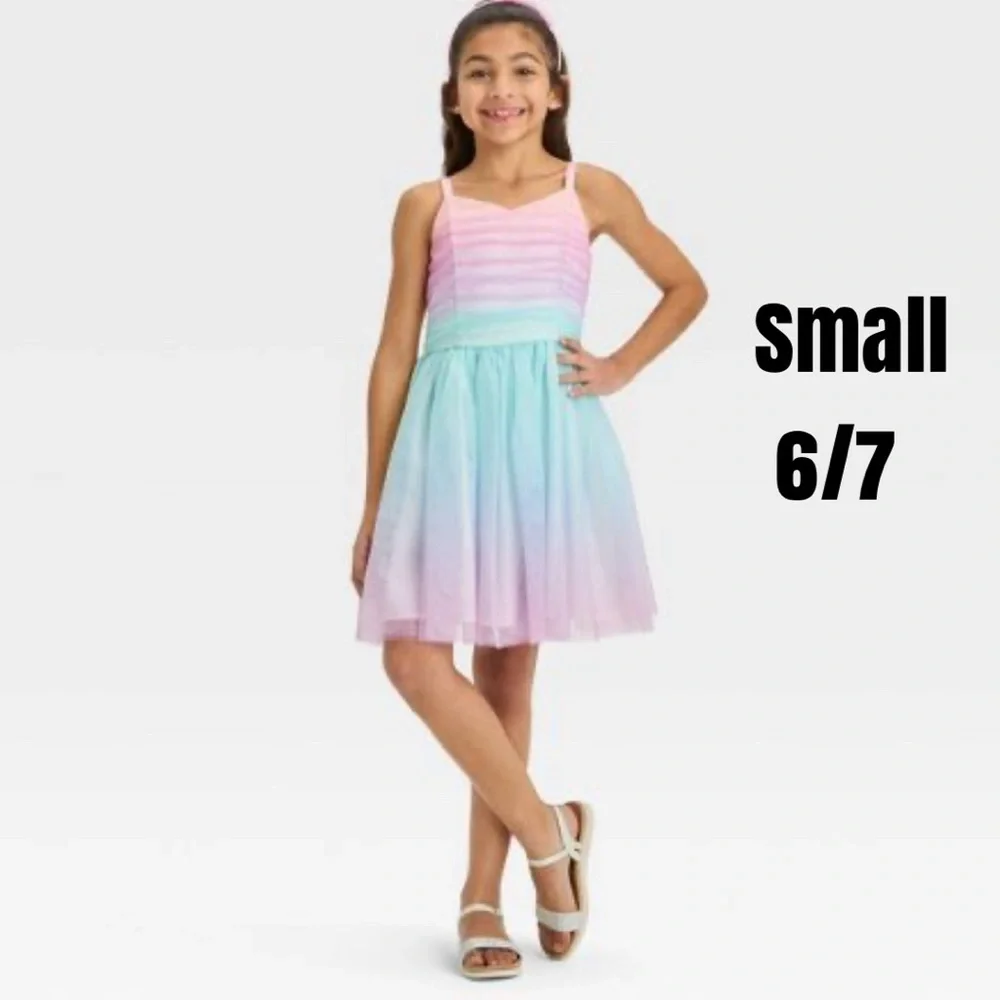 Cat & Jack pastel shimmering dress small 6/7